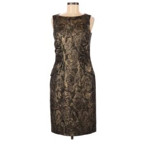 David Meister floral brocade sheath dress 8